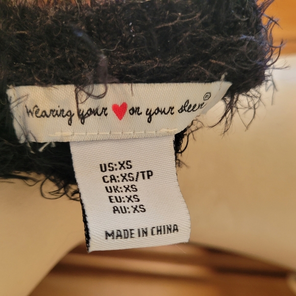 Fuzzy Black Sweater Dress Long Sleeves Nylon Blend size small - Picture 9 of 13